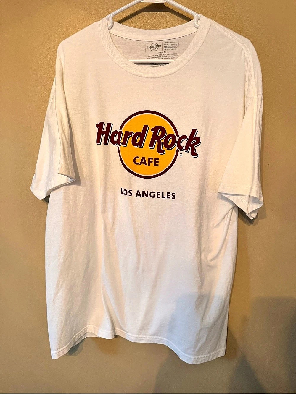 Hard Rock Cafe Los Angeles White Graphic T-Shirt Mens Large Classic City Tee